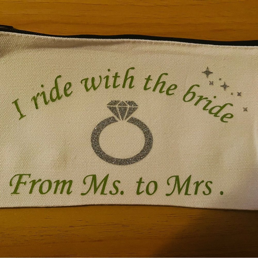 White and Green Bridal Pouch